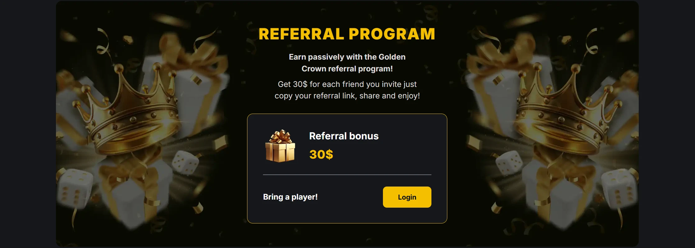 Golden Crown Casino Crypto Bonus
